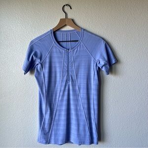 Athleta Women’s Medium 1/2 Zip Performance Top Purple Short Sleeve Running